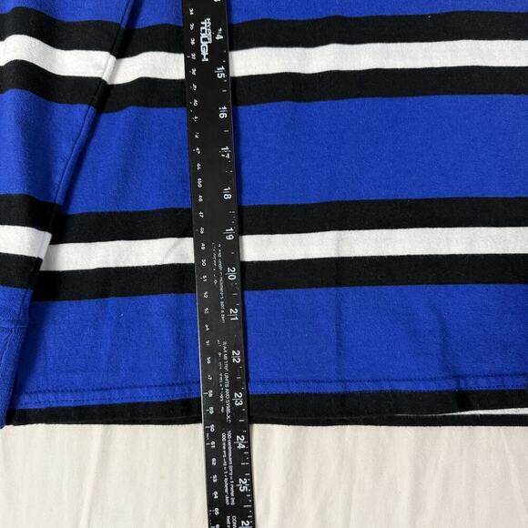 Chaps Rugby Polo Shirt Youth 10-12 M Blue Crest Collar Striped Retro Sport Prep - Picture 13 of 14